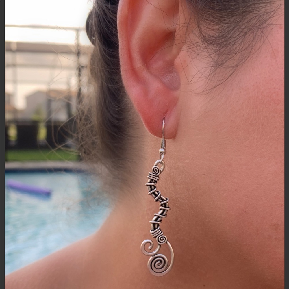 Silver wire earrings
